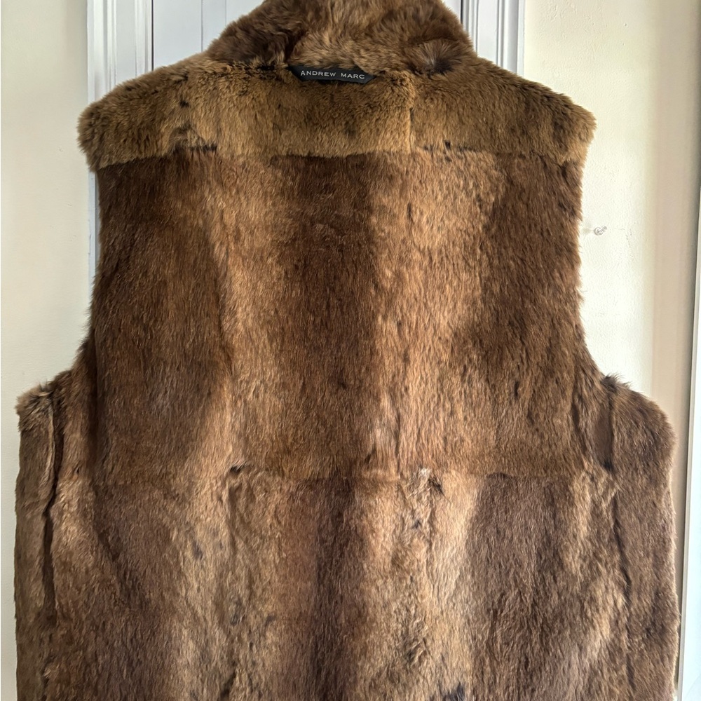 Andrew Marc Reversible, Rabbit, Fur Vest Size Med… - image 2